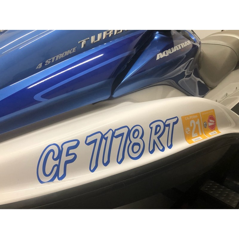 STIFFIE Whipline Solid White/Orange 3" Alpha-Numeric Registration Identification Numbers Stickers