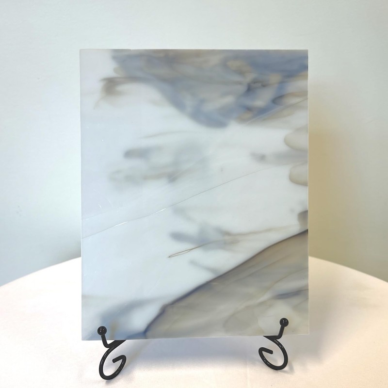 BiNARi Glass Studio 8" X 12" Medium Grey-Brown, White Opal