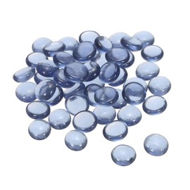 MECCANIXITY Decorative Flat Glass Marbles 17-19mm Rock Vase Filler Beads Pebbles Purple for Fish Tank Table Scatter Decor, 100 Pcs
