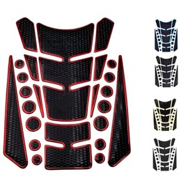 Vmingo Calcomania Moto Fishbone Engomado Tanque Sticker con Relieve Gasolina Protector (Rojo)