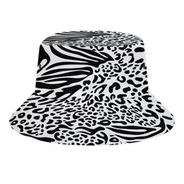 Zebra Bucket Hat Sun Hat Womens, Packable Reversible Bucket Hats Foldable Fisherman Caps Headwear Unisex Accessories for Men Teens Summer Beach Outdoor Travel Sports Fishing