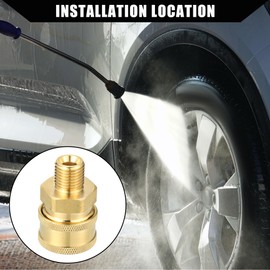 Hihaha Pressure Washer Coupler/Outer Female Washer Gun Adapter Universal for Car/Durable Brass M14 x 1.5/1 Pcs Copper Tone