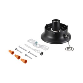 Aspen Creative 22101-01-1, Flush Mount Ceiling Fixture Shade Holder Kit with On/Off Pull Chain Switch in Matte Black Finish 3-5/8" Fitter, 4-7/8" Diameter x 1-7/8" Height