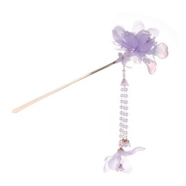 Hairpin Purple Hair Accessories - Tassel Hair Sticks, Flower Hair Sticks, Women's Hair Clips, Barrettes for Hanfu, Hair Bun Pins (Purple, One size)