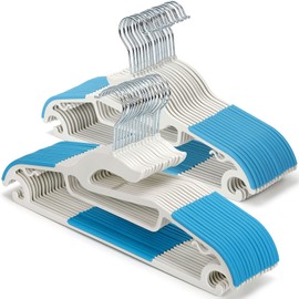 Tinfol Dry Wet Hangers - Space Saving Clothes Hangers, 30pc Plastic Hangers with Non-Slip Pads Clothes - Suit Hangers Heavy Duty Hanger Perfect for Cloth, Underwear, Pants, Shirts and Sweaters