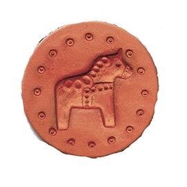 RYCRAFT 2" Round Cookie Stamp with Handle & Recipe Booklet-DALA HORSE