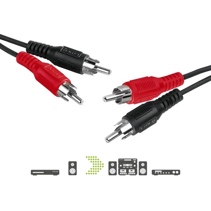 hama German Audio Cable, 2 RCA Plugs - 2 RCA