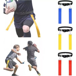 Kopira 3 Piezas Banderas Cintas Cinturon, Banderas y Cinturón Ajustable con Broche, Banderas Conjunto de Cinturón de Fútbol para Jóvenes, Adultos