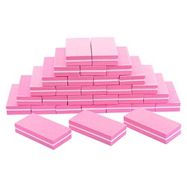 Diesisa Lima de uñas con bloque de tampón, esponja de grano 100/180 para uñas acrílicas, mini bloque de pulido de doble cara para herramientas de mani