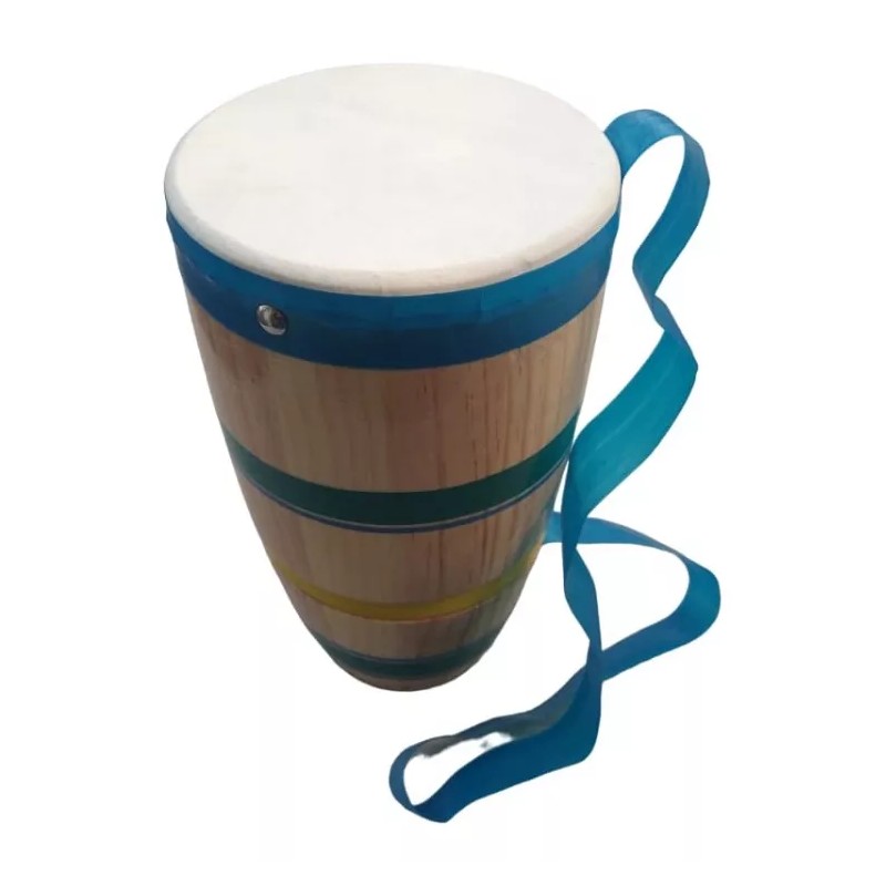 Didakta Mini Conga Infantil Madera 20x14cm. Con Cinta Tambor Musical