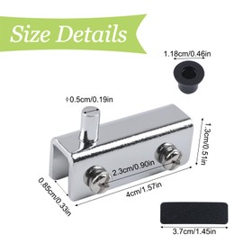 UFURMATE Glass Door Hinge, 8Pcs Frameless Glass Door Pivot Hinges Adjustable Cabinet Pivot Hinge Clip Replacement Kit, Fit 3-6mm Free-Swinging Glass (Chrome Color)