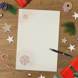 PremiumLine Christmas Writing Paper Set 10 Sheets Including 10 High-Quality Envelopes Ribbed Fine Paper 100 g/m² DIN A4 Print Cream Writing Paper Skorpion