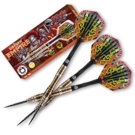 Shot Darts Steel Tip, Roman Empire Legion (23g/ 24g/ 25g) 90% Tungsten Barrels, Front Balanced with Secure Grip, Handcrafted Professional Dart Set and Flights Made in New Zealand, Metal Tip Bar Darts