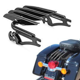 Dasen Stealth Luggage Rack Detachable Compatible with Harley Touring Road King Electra Glide Road Glide Street Glide 2009-2025 Gloss Black