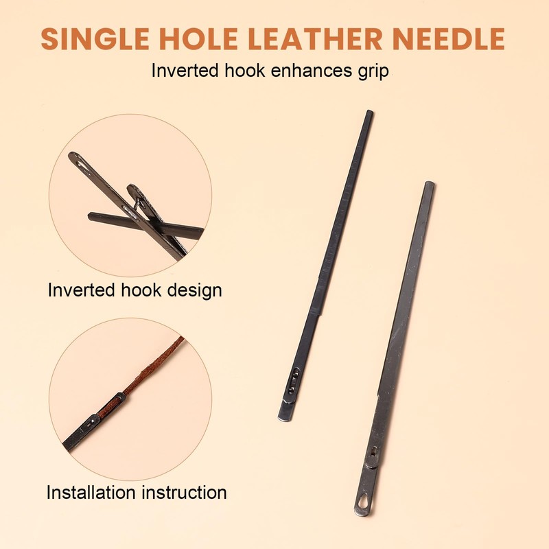 2 Pcs Sewing Leather Needle Manual Lacing Threading Knitting Leather