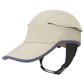 Surf Hat Quick-Dry Sun Hat with Adjustable Chin Strap for Surfing Water Sports Baseball Cap (US, Numeric, 7 1/4, 7 1/2, Khaki/Black Chin Strap)
