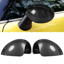 Adzfel 2PCS Compatible with MINI Cooper Mirror Cover R55 R56 R57 R58 R59 R60 R61 2007-2016, Left Right Side Mirror Caps Rearview MirrorCover Cap Replacement, Manual Folding Mirrors Only - Carbon Fiber