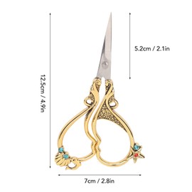Vintage European Scissors, Stainless Steel Portable Craft Scissors for Stitch Cutting Embroidery Sewing