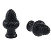 MARRTEUM Black Brass Solid Lamp Finial Cap Knob Retro Lamp Finial Decoration with Dual-Thread Screw for Lamp Shade Holder Harp Tops, Fit Both 1/8 IP(3/8") and 1/4-27, 2 Pack