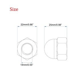 NACX M14 Plastic Acorn Nut Dome Cap, Bolt Nut Protection Cap, 25Pcs