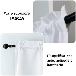 GIRASOLE HOME Coppia Tende Fiji Bianche Semi Oscuranti Termiche Morbide Tinta Unita 2 Pannelli da 90x150cm con Tasca, Bianco