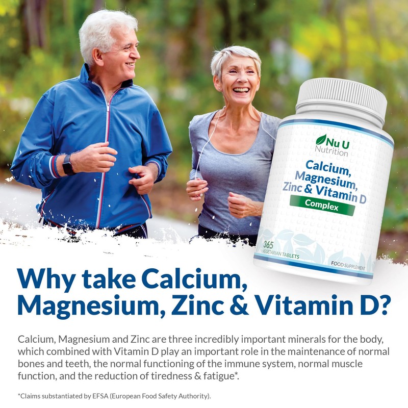 Nu U Nutrition Calcium Magnesium Zinc & Vitamin D Supplement