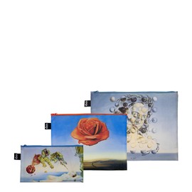 LOQI Salvador Dalí Recycled Zip Pockets, multicoloured, L, Cosmetic case
