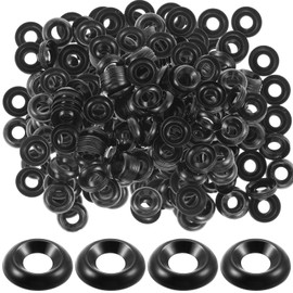 Yaocom 200 Qty #10 Countersunk Finish Washers 304 Stainless Steel Finishing Washers Cup, Black