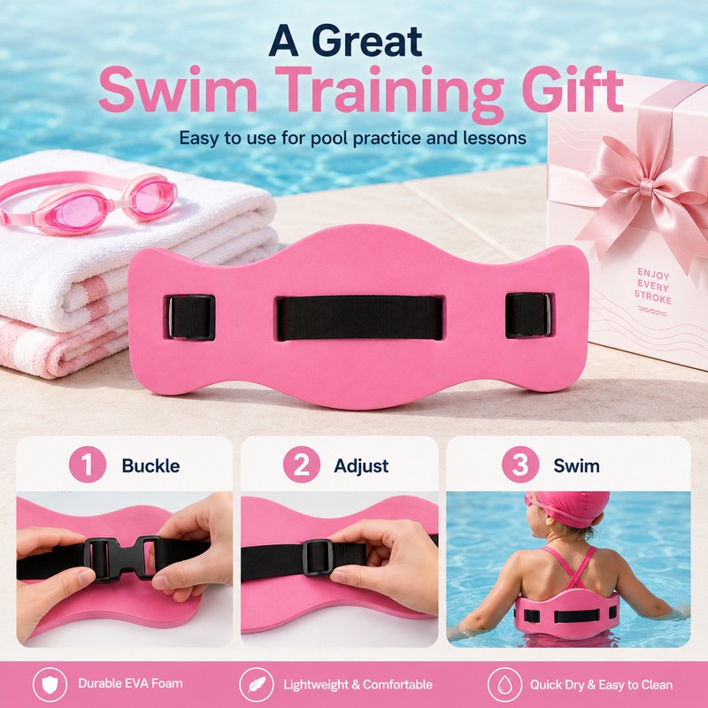 3-Pack EVA Swim Training Belts for Pool Practice – Adjustable
