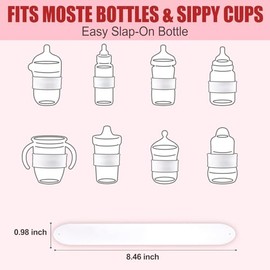 Bottle Labels Daycare Reusable 10Pcs Silicone Write-on Tags | 10PCS reusable silicone bottle labels, daycare write-on name tags, fits bottles cups and