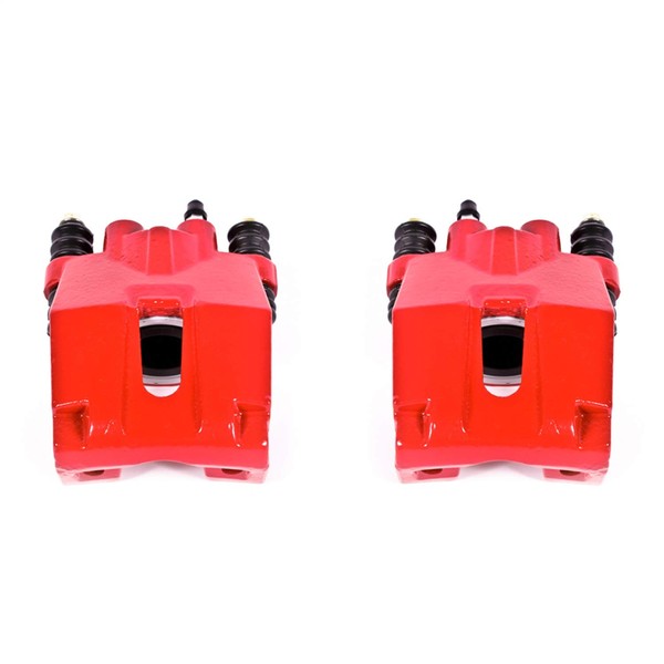 Power Stop Rear S4858 Pair of High-Temp Red Powder Coated Calipers