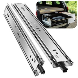 BAIDICE 1 Pair Heavy Duty Locking Drawer Slides with Lock 12 14 16 18 20 22 24 26 28 30 32 34 36 38 40 Inch 150 lb Load Capacity Side Mount Full Extension Ball Bearing Rail Runner（with Lock,36 inch）
