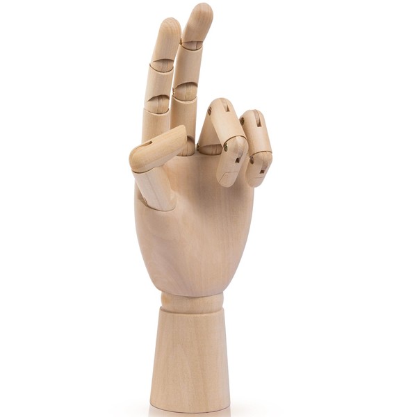 Falling in Art Wooden Hand Model, 10Inches Left Hand Mannequin