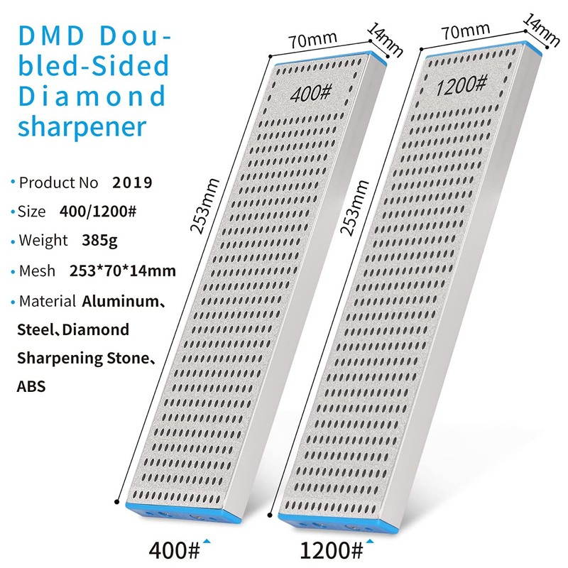 DMD 10-Inch Double-Sided Diamond Sharpening Stone | 400/1200 Grit Hone