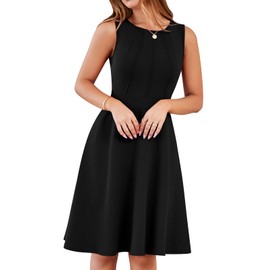 YATHON Funeral Dresses for Women 2025 Black Aline Dress Church Petite Dresses for Women 2025 Elegant Classy Wedding(YT607-Black,S)