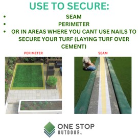 16'ft x 6"in Double Sided Artificial Turf Seam Tape, Self Adhesive Artificial Grass Seaming Tape, Fake Grass Tape, Connecting Garden Pet Rug, Turf Mat (16' FT x 6" IN, Double Sided Adhesive)