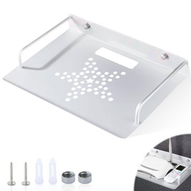 TOATELU Universal Wall Mount for Router, Router Shelf, Small Projector Wall Shelf, Aluminium Multi-Purpose Holder Wall Shelf, for TV Box, Router, Set Top Box, Mini PC, TV Accessories (Silver)