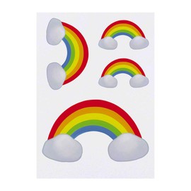4 x 'Rainbow' Temporary Tattoos - Water Resistant, Skin-Safe, Non-Toxic Transfers, Mixed Sizes (TO00014419)