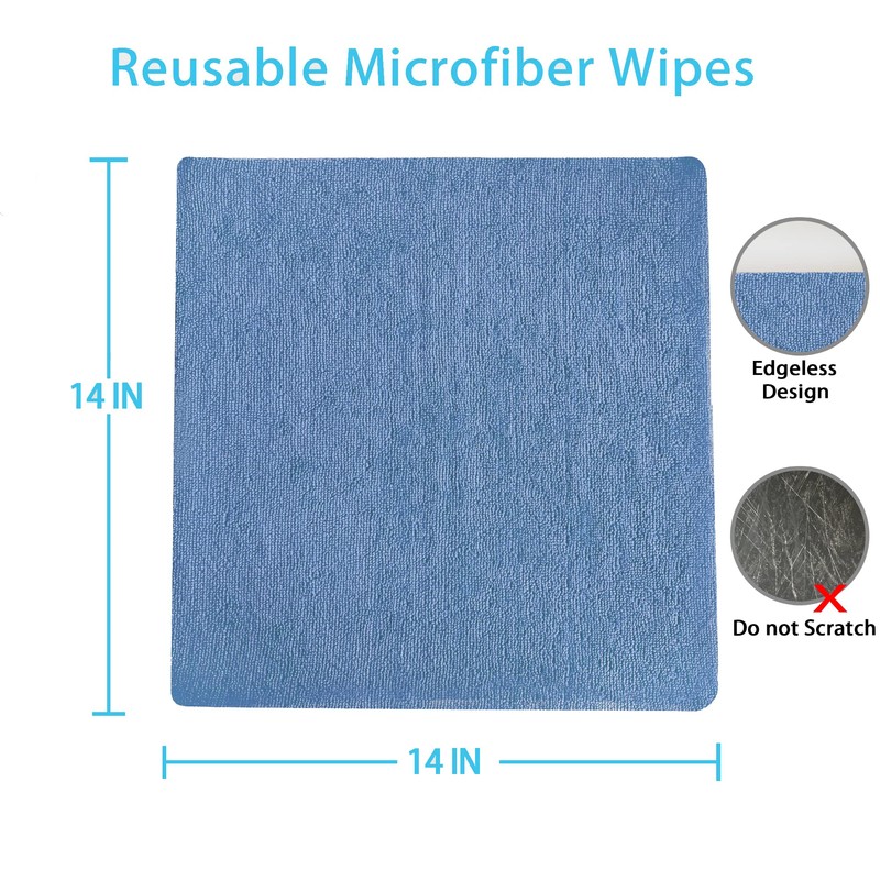 Mr Towels Reusable Microfiber Wipes, 50 Packs, Size 14 inches