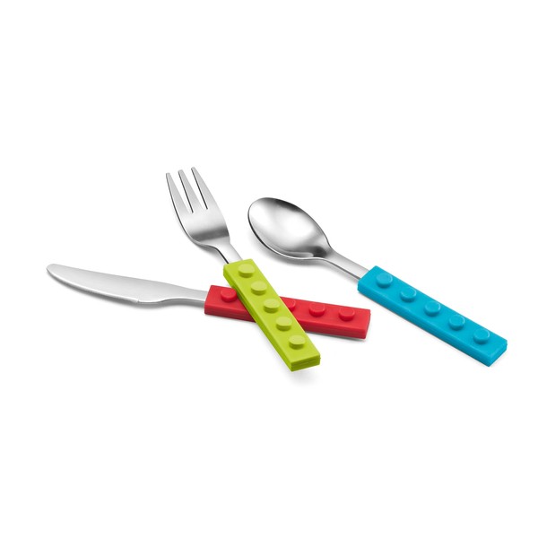 Ludo Set of 3 Children's Cutlery with Built-In Handles in Colour Box