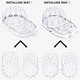 Eiito Hat washer Cap Cage cleaner for Washing machcine, 2 Pack White Baseball Caps Washers Hat Shapers for Dishwasher, 2 Sizes Cleaning Rack Frame fit Adult and Children Caps