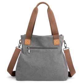 SHIFANQI Canvas Shopping Bag for Women, Vintage Hobo Shoulder Bag, Women's Handbag, Multiple Pockets, Crossbody Handbags with Top Handle, Handbags for Work, School, Travel (Blue), blue