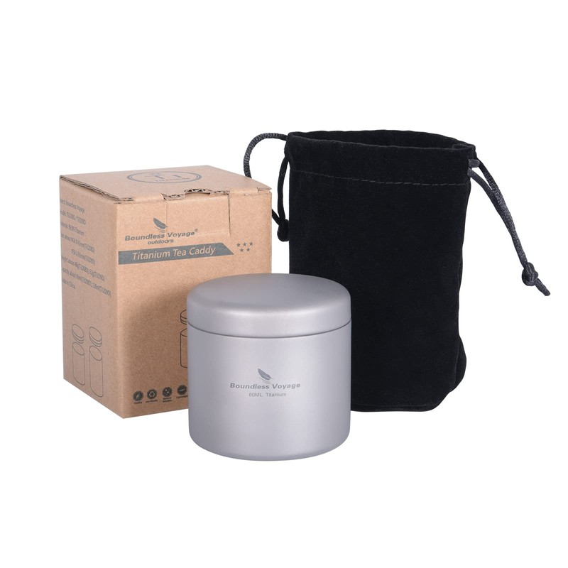 Boundless Voyage Titanium Tea Caddy Tea Canister Ultralight Portable &