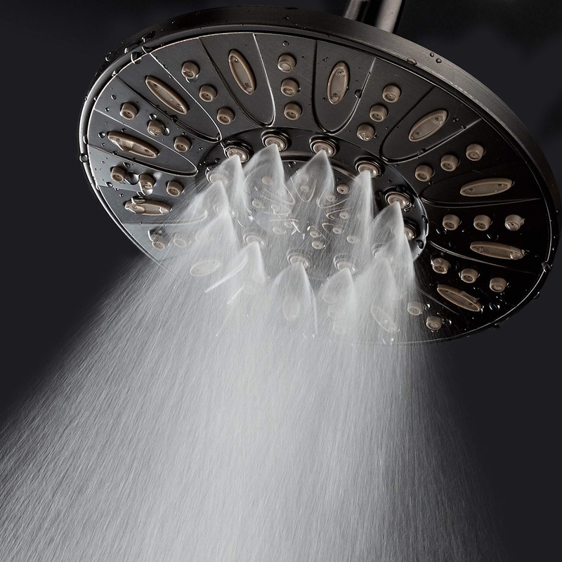 AquaDance OIL RUBBED BRONZE High Pressure 6-Setting 7" Rain Shower