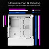GAMDIAS White RGB Gaming ATX Mid Tower Computer PC Case