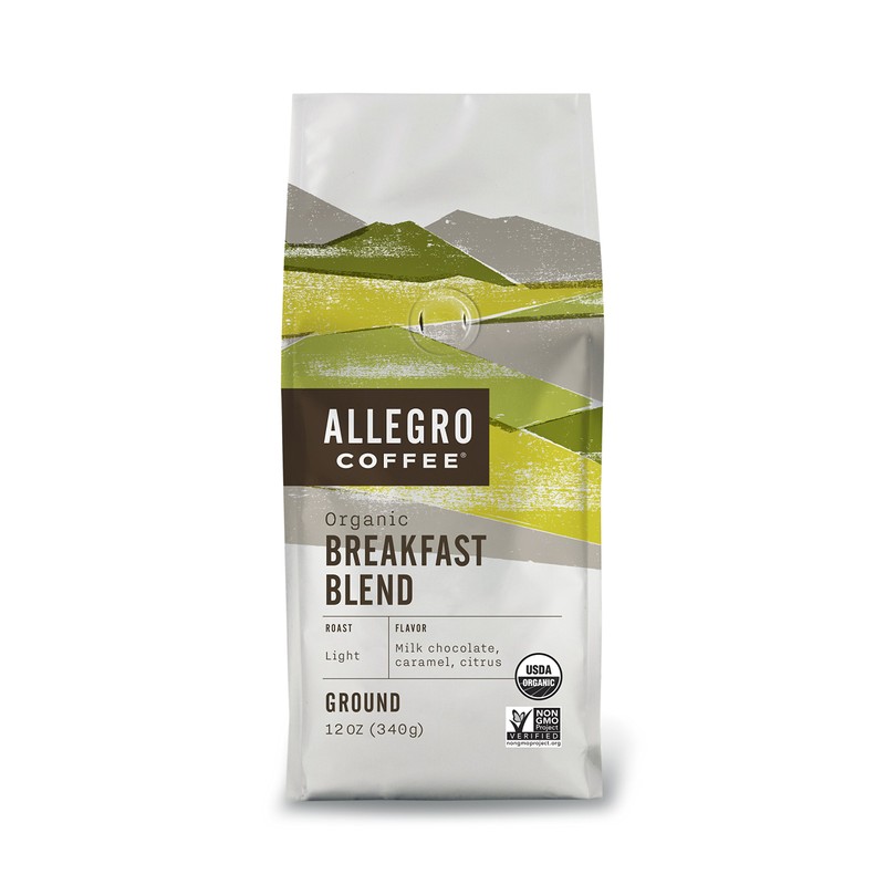Allegro Coffee Organic Breakfast Blend Ground Coffee, 12 oz