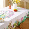 Easter Rectangle Tablecloth, Spring Floral and Bunny Table Cloths Dust-Proof