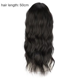 RUNRAYAY Wavy Hair Topper, 360 ° 3D -Haaropper für Frauen mit dünnerem Haar, 20 Zoll lange lockige Topper Haarstücke mit französischen Pony, Black 6a#