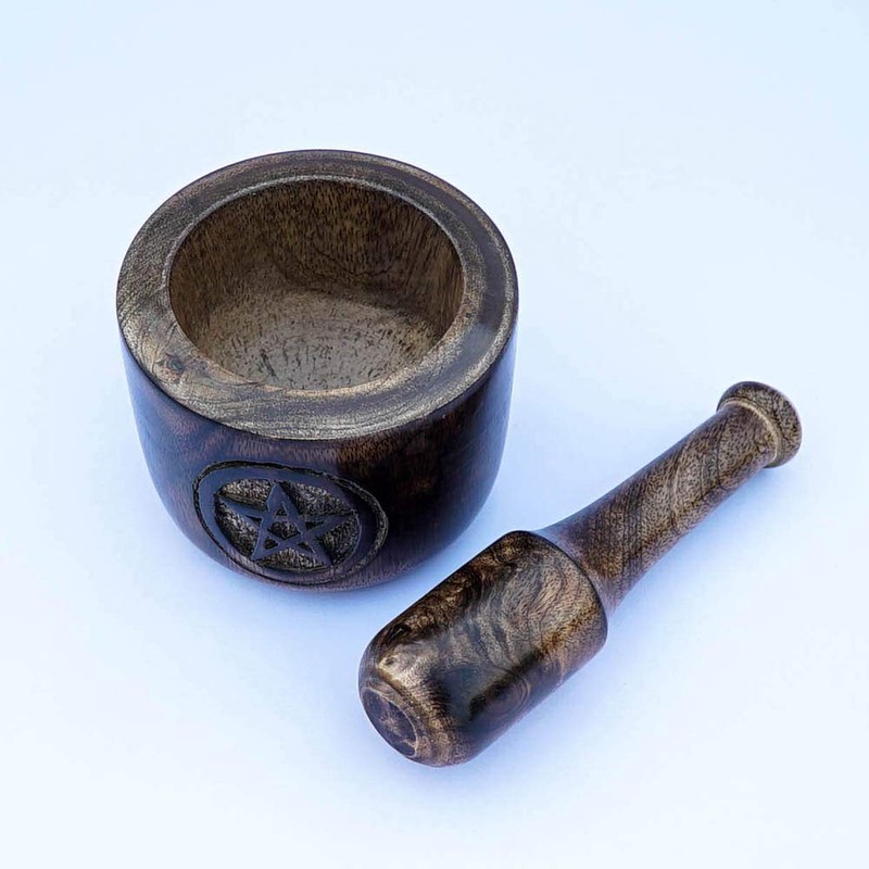 Kaizen Casa Wooden Mortar and Pestle Garlic Masher Hand Grinder