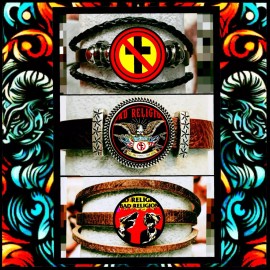 BAD RELIGION AMERICAN PUNKROCK L.A THREE LEATHER BRACELETS